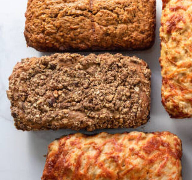 great collage of multi grain homemade bread in a white background