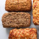 great collage of multi grain homemade bread in a white background